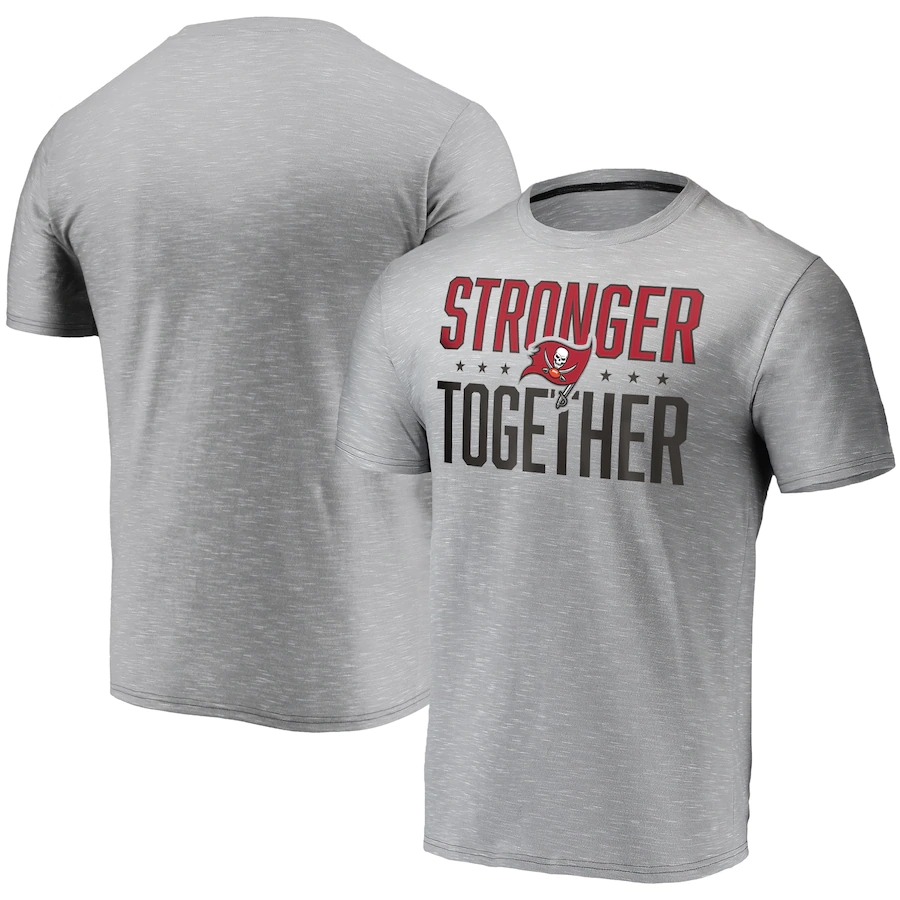 Men's Tampa Bay Buccaneers Grey Charcoal Stronger Together T-Shirt